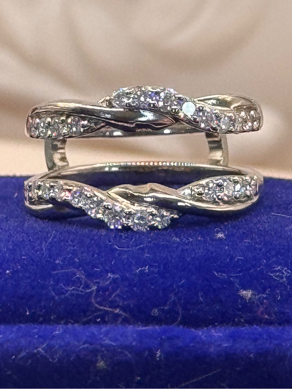 18k white gold 1 ct natural diamond enhancement band sz8
